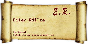 Eiler Róza névjegykártya